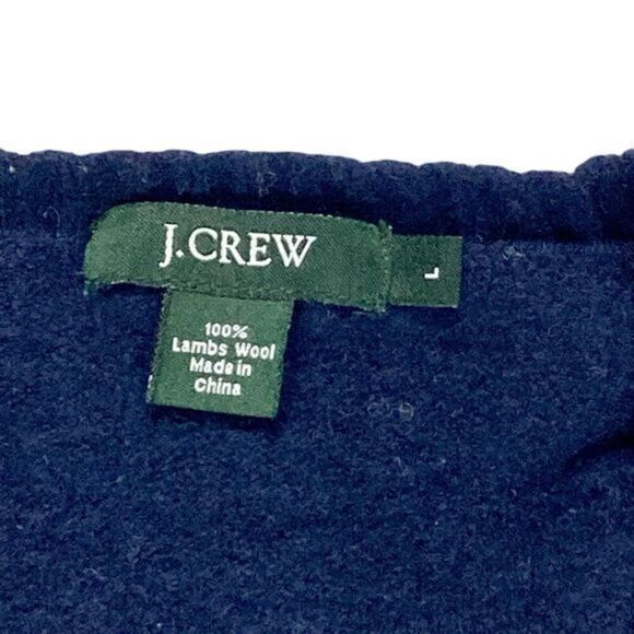 J. Crew 100% Lambswool Sweater Mens Large Blue Diamond Argyle Classic Pullover - Picture 15 of 15